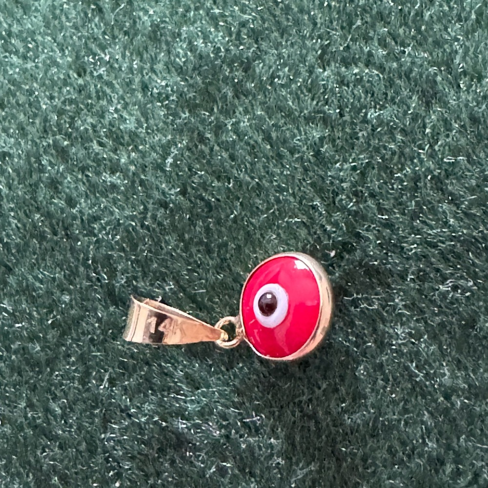Gold and Red Evil Eye Pendant/charm